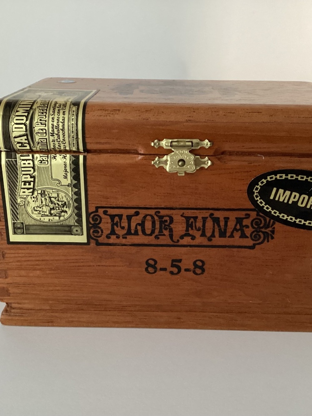 Vintage Empty Wood Cigar Box Arturo Fuente Alford Fina 8-5-8 Dominican Republic